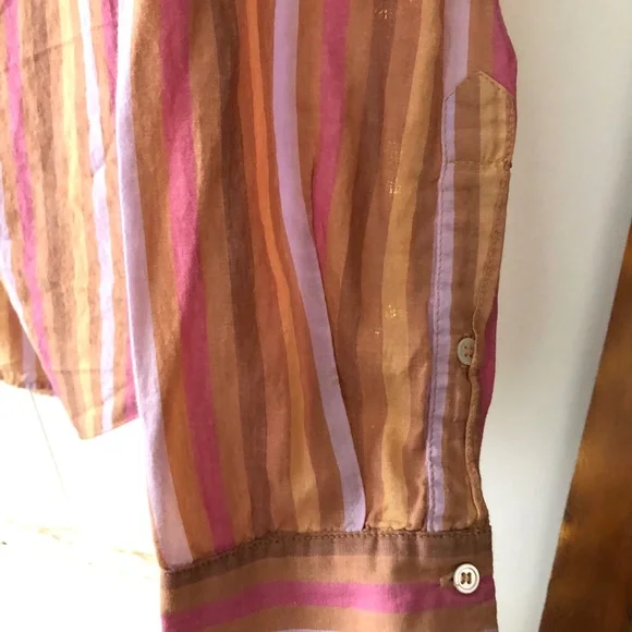 Xirena Striped Button Down Shirt XS soft 100% Cotton - Picture 4 of 7